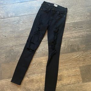 Agolde black ripped skinny jeans